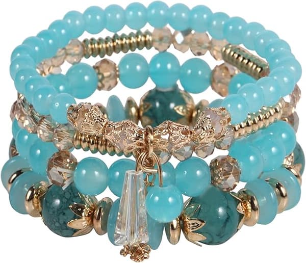 6 stk. boheme boho stablebare armbånd til kvinder, sæt, piger stræk M