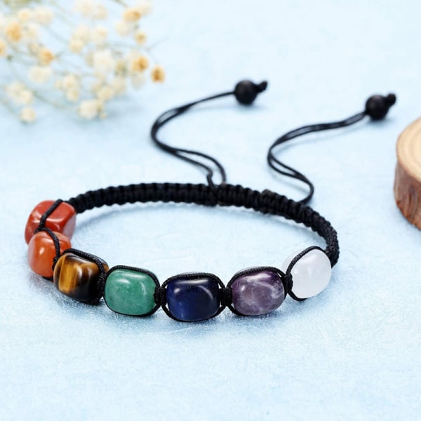 7 Chakra Reiki Healing Crystals Stretch Armbånd Naturlig ædelsten Ener