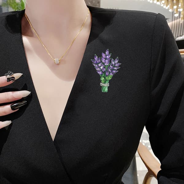 Laventelikukka rintaneula kide strassi tulppaani rintaneula elegantti asuste