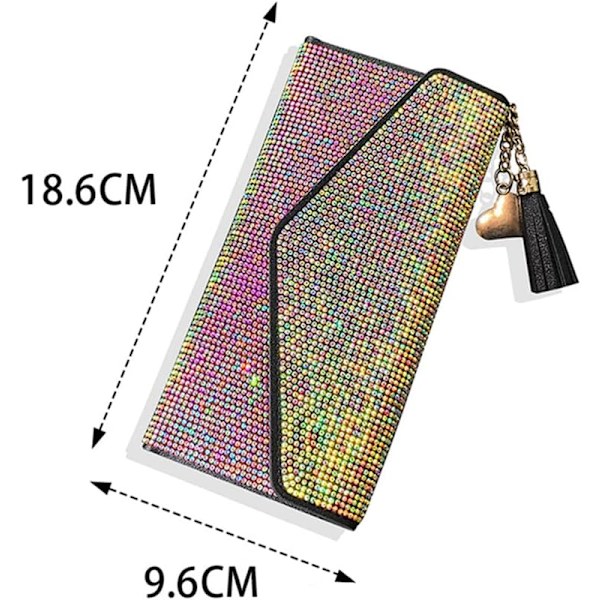 Korthållare i mikrofiberläder, Bling Bling Rhinestone Dam W
