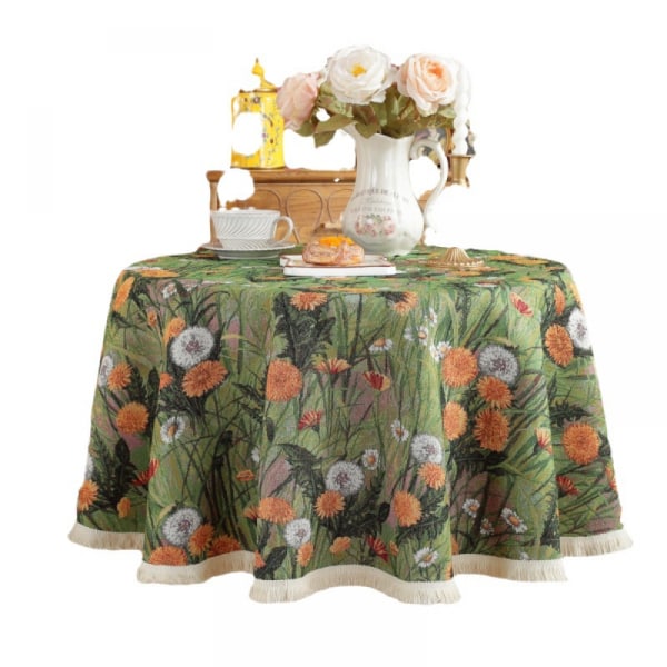 100cm Round Flower Fall Table Cloths Seasonal Thanksgiving Holiday Hom