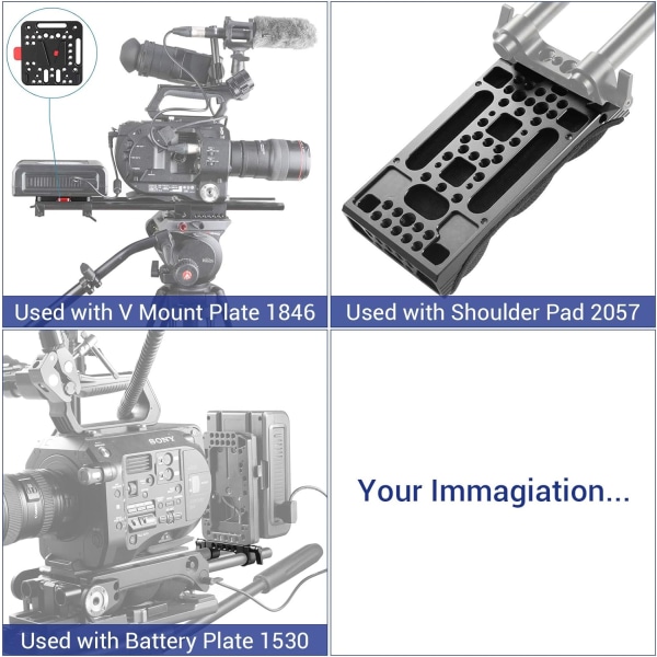 Superlett 15mm Railblock, 15mm Stangfeste med 1/4\"-20 Gjenger for Sony for Canon og Andre 15mm DSLR Kamera Rigg Skulderstøtte Skinnesystem
