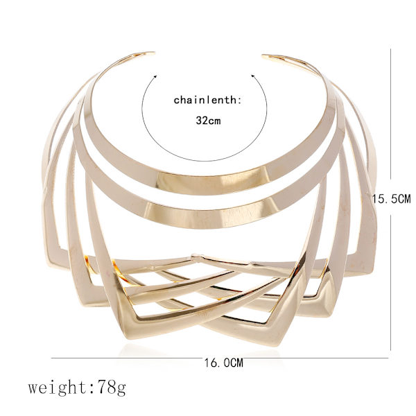 Legering Choker Enkelt Statement Kort Halskjede Choker Krage Bib Mote