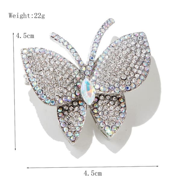 Sommerfugl Rhinestone Brosche nåle til kvinder, Crystal Bryllup Pins, Sort