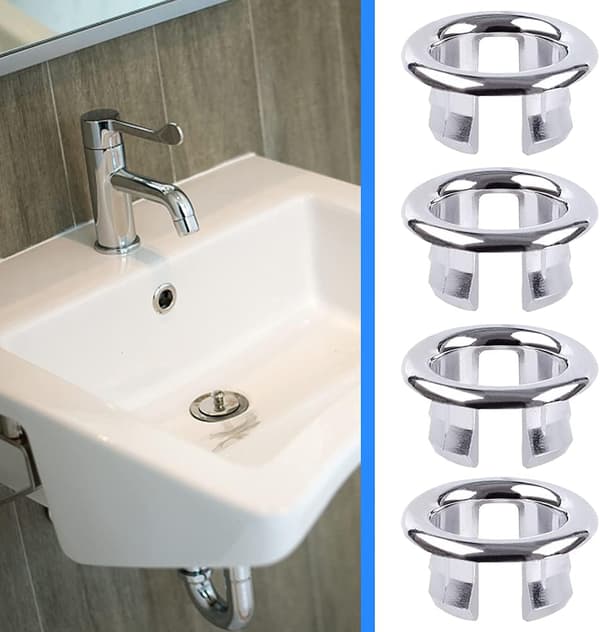 PCS Overflow Ring, Galvaniserad Ring Badrumsdekoration, Diskhotillbehör Används i kök, diskho, badrum