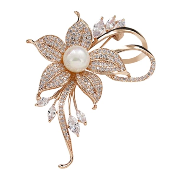 Rhinestone Pearl Flower Brooch Femininity Brooch Art Brooch Flower Bro