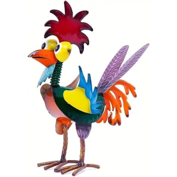 Rolig trädgårdstuppstaty, 2024 Nyaste utomhus Wacky Metal Rooster Y