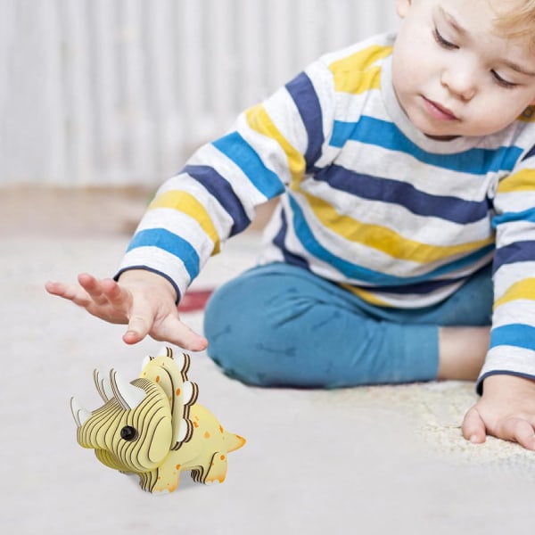 3D Dinosaur Pussel, Triceratops Parasaurolophus Paper Puzzle Toy, Edu