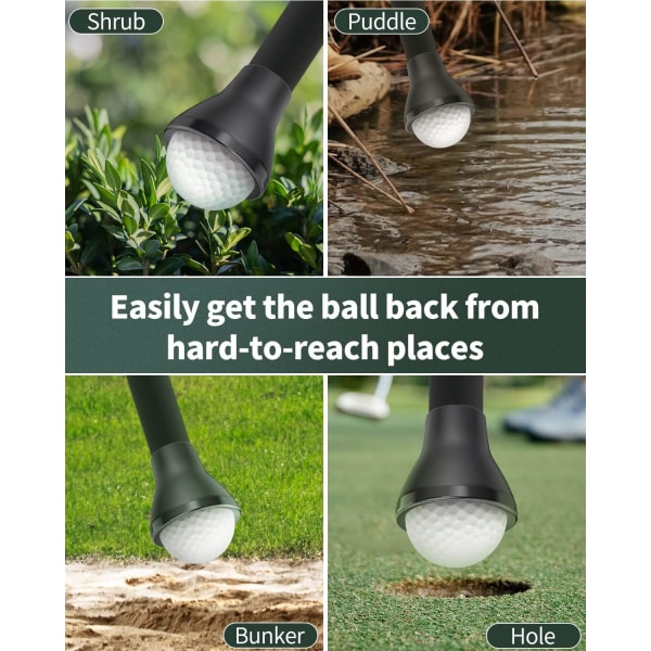Golfbold Retriever Grabber til Putters Golf Pick-up Bærbar Grip Sucker Tool Back Saver til Golfspillere，4 Pakke
