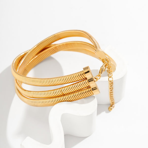 Överdriven tjock tungmetall vriden torques choker halsband för kvinnor