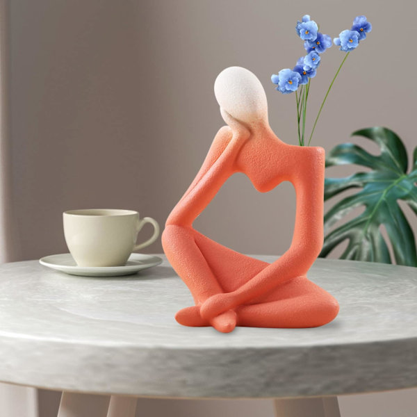 Keramisk blomvas, tänkare staty knoppvas, tänkare stil kropp vaser