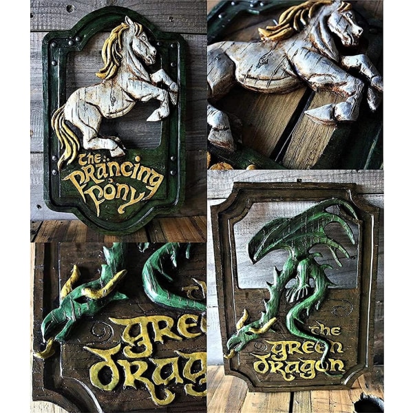 Lord of the Rings Den Steigende Pony und Der Grüne Drache Pub Schilder Set