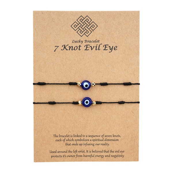 Evil Eye 7 Knot Lucky Armbånd Justerbare onde øjne smykker Amulet til
