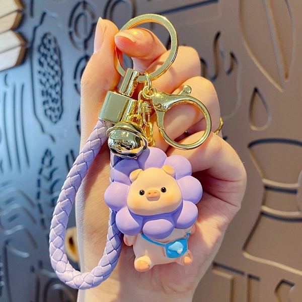 Solros Gris Keychain i Resin Bil Nyckel Tillbehör Leksak Charm C