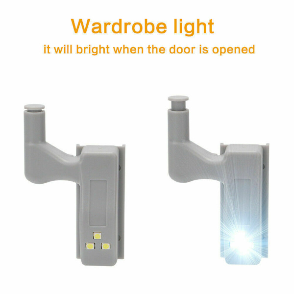 10 stk LED hengsellamper, varm eller kald hvit hengsel LED-lys, ABS-lys