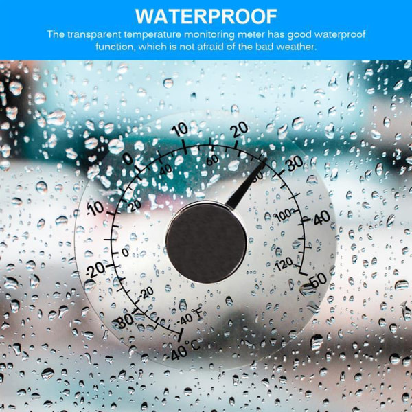 Temperaturövervakningsmätare, transparent analog termometer i grader Celsius