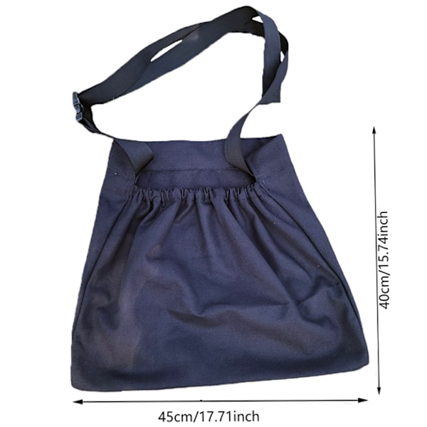 Svampesæk - Foldbar indkøbstaske - Frugtplukketasker - Grøntsags- og frugtopbevaringstaske - Justerbar - Sort - Lærred - 40*45 cm - Til camping