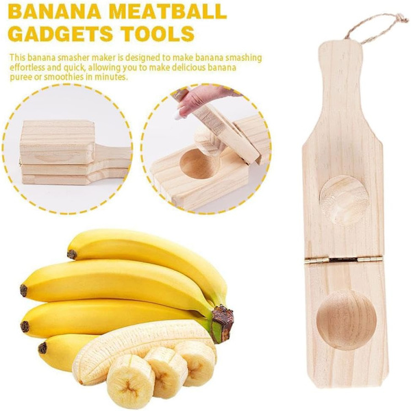 Plantain Press Banana Smasher Maker, 2 in 1 Puinen Plantain Press Muotti, Banana Smasher Maker