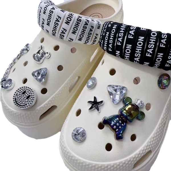 Crocs DIY dekorativa accessoarer 3D tecknad sko blomma söt björn sko spänne skosnöre dekoration