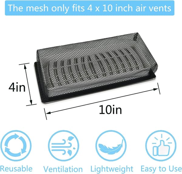 Ventilationsgitterdæksel | 6-pak gulvafløbsdækselfælde | 4\" x 10\"