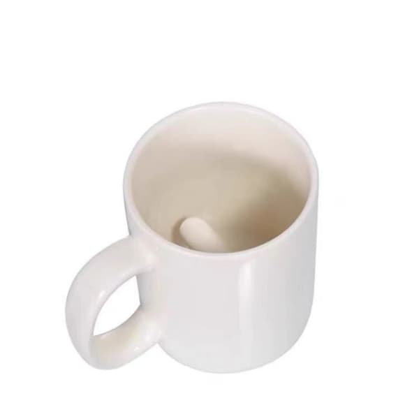 Keramisk Mugg med Överraskningseffekt - Vit Fingerdesign - Gadget Kaffe Mugg Som Present