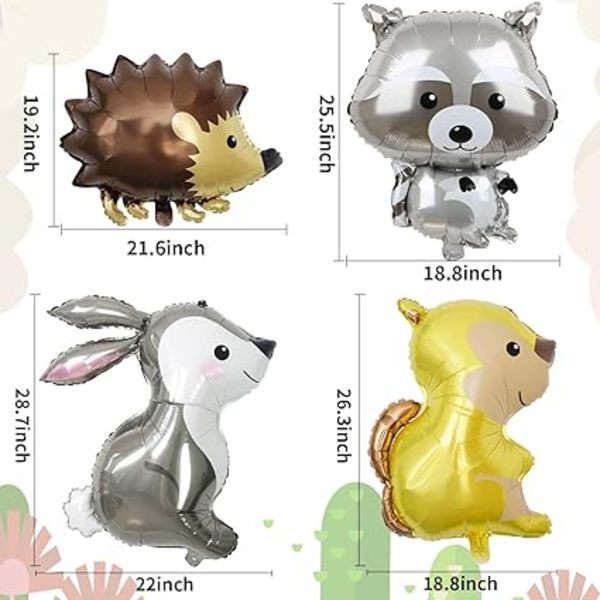Jungle Dyre Balloner, Aluminiumsfolie Ballon, 7 Stykker Folie Ballon Anima