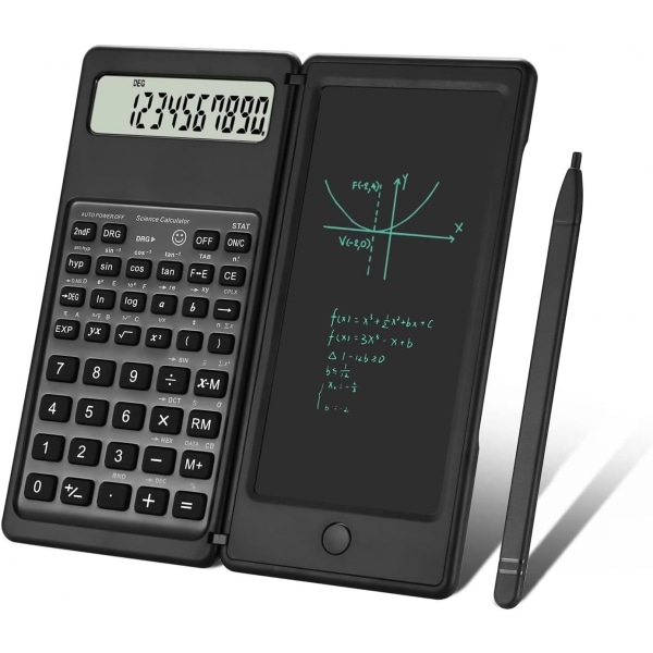 Vetenskaplig miniräknare med skrivplatta, bärbar 10-siffrig LCD-skärm