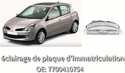 Nummerpladelys 7700410754 Til Clio Ii 1998-2005，Clio 2 Rs Nummerplade