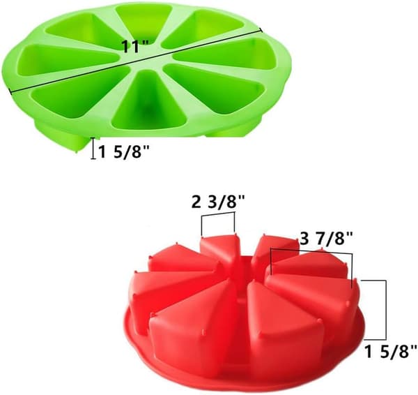 2 pak silikone bageforme, trekant kageform DIY/8 hulrums silikone
