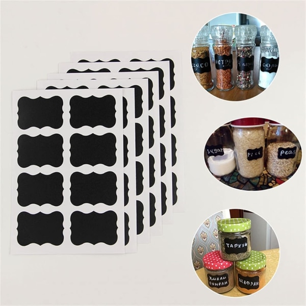 6st Svarta tavla Etiketter Blackboard Stickers Chalkboard Kitchen Spice La