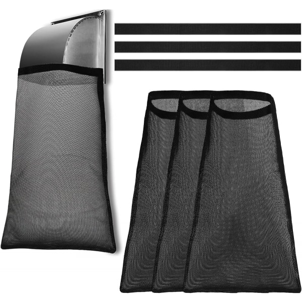 3-pack torktumlare luddväskor svart torktumlare ludd fälla väska med magisk vidhäftning för utomhustorktumlare ventiler fånga ludd och damm