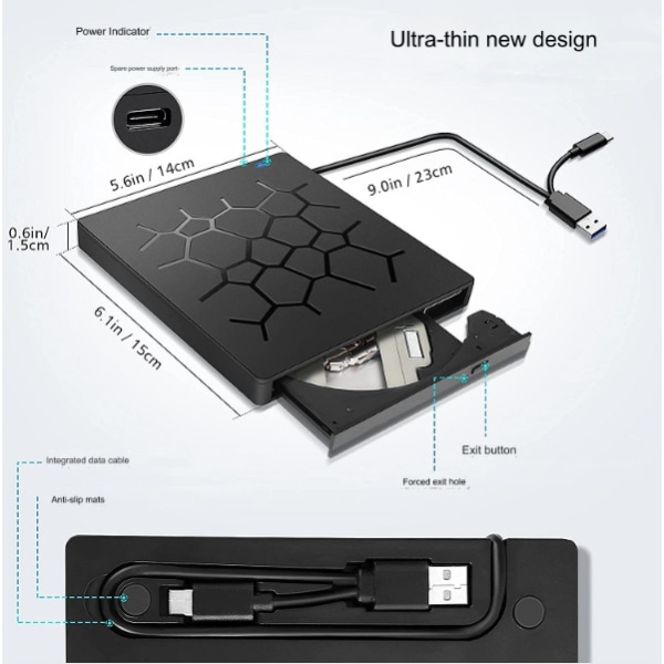 7 i 1 multifunktionell optisk enhet stationär dator usb3.0 extern