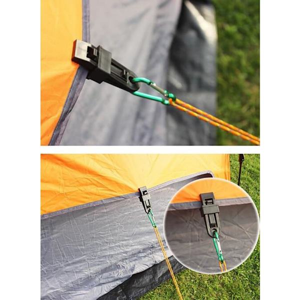 18 stk. Clips Tarp Clip Markise Klemme Cover, Udendørs Telt Baldakin Vindtæt Fiksering Clip, Sort