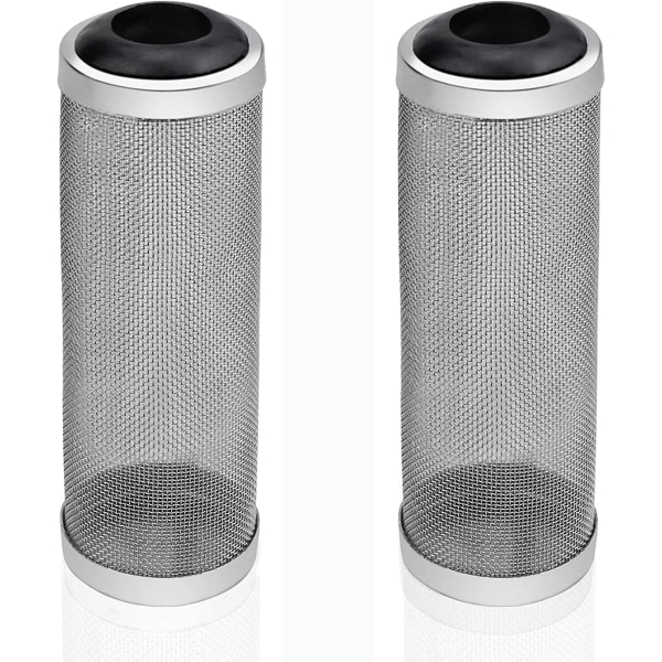 2 stk akvariefilterbeskyttelse i rustfritt stål, filterbeskyttelse, strøm, fisk, reker, sikker beskyttelse, akvarie, fisk, reker, nettfilteretui (16 mm)