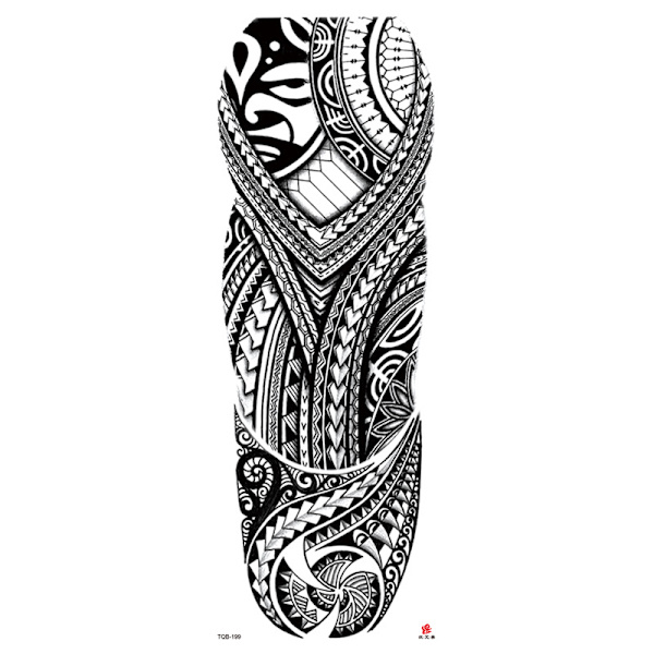 Midlertidig tatovering ermet overføring - Full arm tribal vanntett falsk tatovering