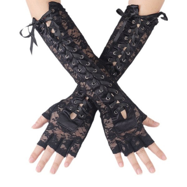 Långa handskar för kvinnor Temptation Bandage Fingerless Gloves Etiquette Pro