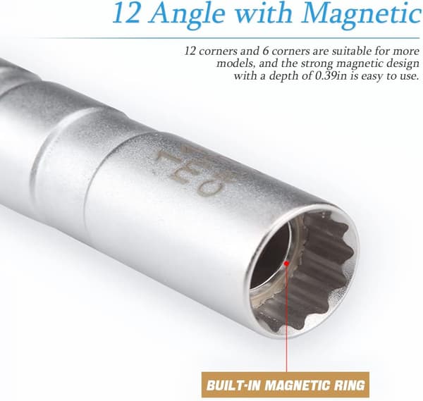 Universal magnetisk tændrørsnøgle, universal magnetisk tændrørsfatning