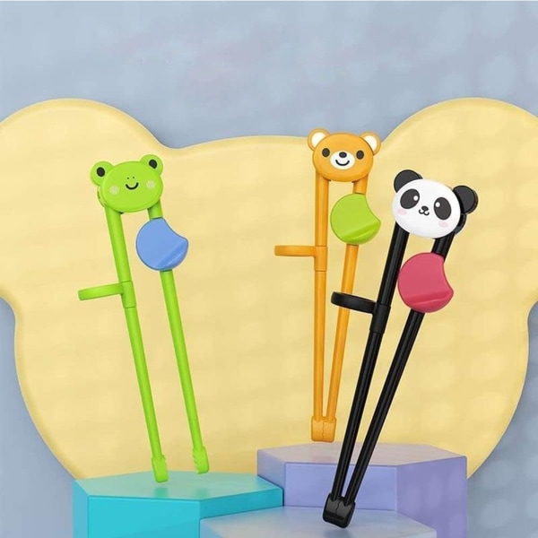 3 st tecknade panda djur ätpinnar övningshjälp, söta bordsartiklar le