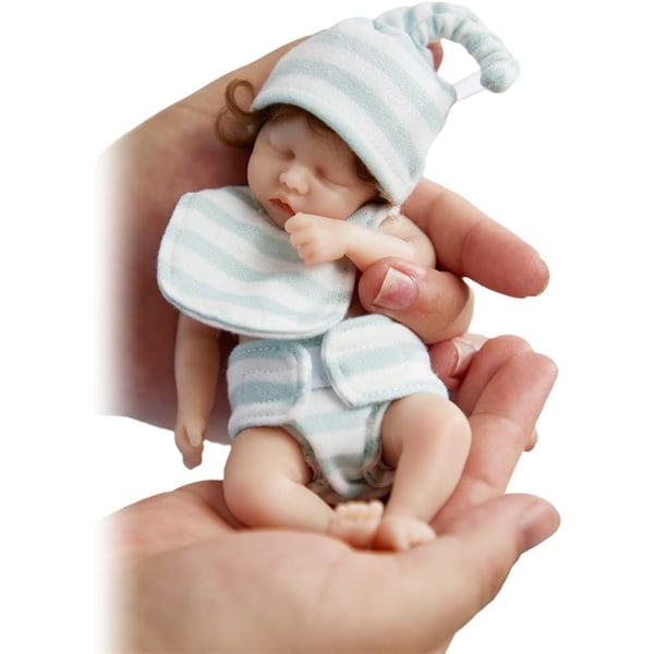 Babydukker, 6 tommer Mini Realistic Newborn Baby Girl Doll, Naturtro Re