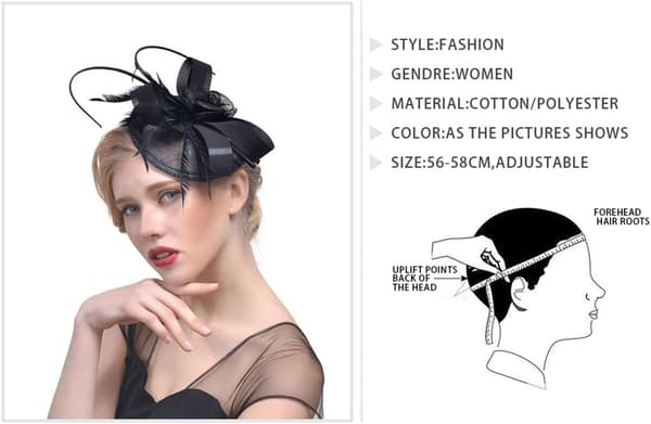 Netthat Fascinator for Kvinner Bryllup Solid Cocktail Te-selskap Hår Tilbehør Hårnål Hodebånd (Beige)