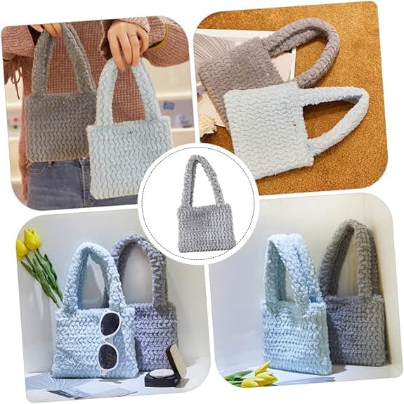 Pige håndtasker, plys håndtasker, dame clutch tasker, grå