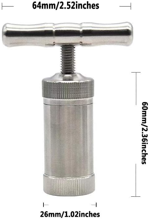 T Press Tool 3.5\" Pollen T Form Tool Heavy Duty Holdbar Herb Metal Cylinder