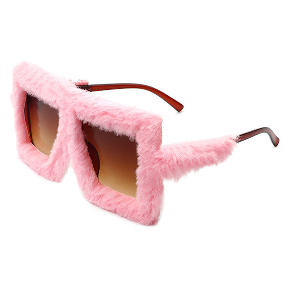 152mm rosa plysj fuzzy flat top mote firkantet store nyanser punk myk