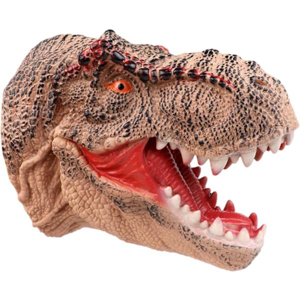 Plastleksakshuvud för djur, interaktiv handdocka, perfekt present till barn, Tyrannosaurus Rex, drakehuvud