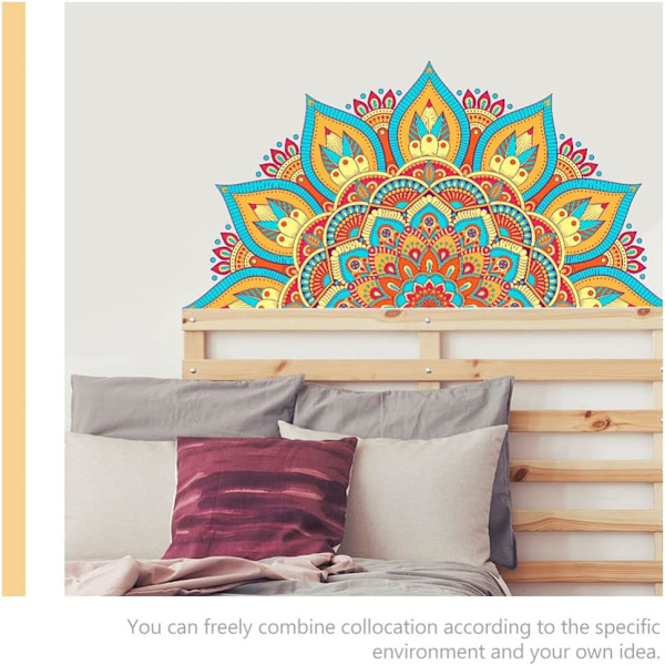 2 stk. Halve Mandala Vægklistermærker Mandala Vægklistermærker Mandala Vinyl Væg