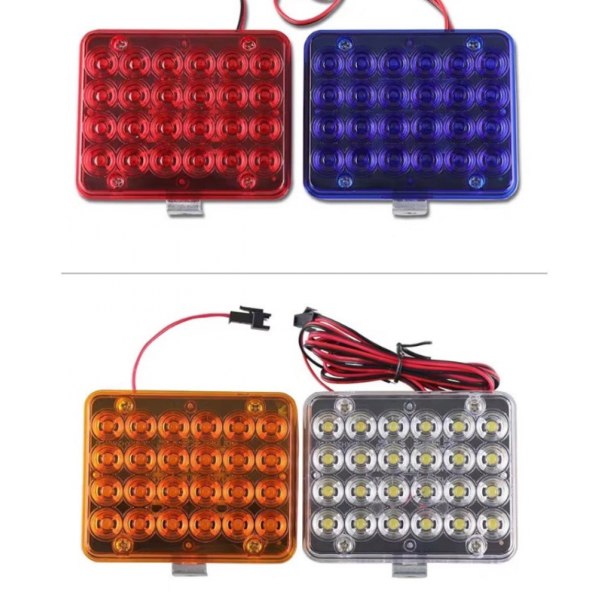 2-pack röda LED-dimljus 12V, bakdimljus med bromsljus vattentäta