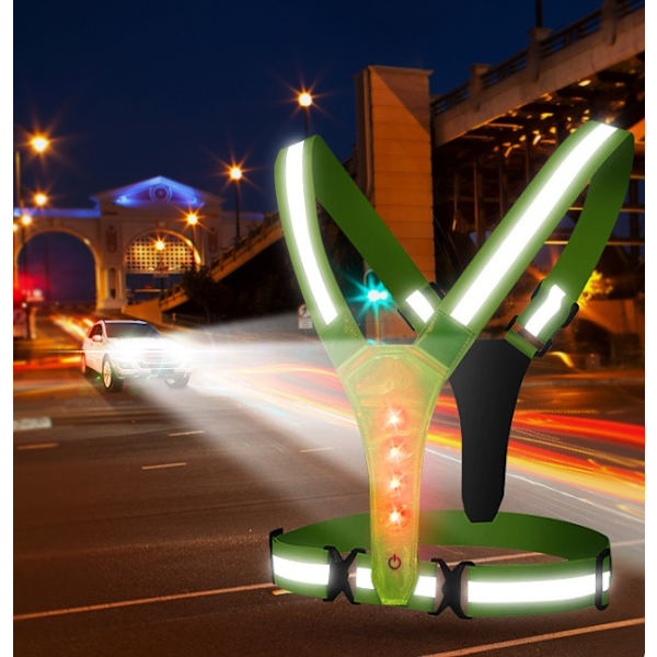 Urheilulliset LED-valoilla varustetut henkselit, yöjuoksuun heijastava vaatetus,