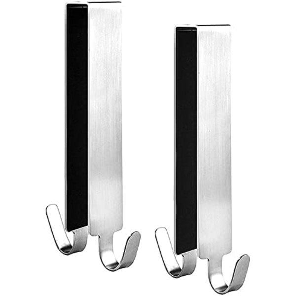 2 st förlängda duschdörrkrokar i 2-pack. Dörrkrokar för ramlösa glas