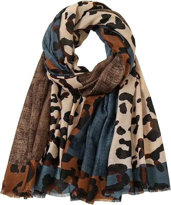 Boho tørklæde til kvinder Letvægts Blomsterprint Tørklæde Efterår Vinter Fash