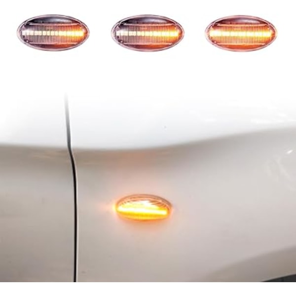 2 stk LED Front Fender Side Marker Light Turn Signal Lamp Assembly Kompatibel